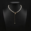 Wholesale Women's Retro Highend Freshwater Pearl Geometric Style Necklace With Electroplating And Regular Chain
