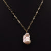 Wholesale Women's Retro Highend Freshwater Pearl Geometric Style Necklace With Electroplating And Regular Chain