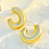 Wholesale Women's Retro Highend Hollow Geometric Copper Goldplated Hoop Earrings
