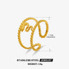 Wholesale Women's Retro Hip Hop Snakeshaped Stainless Steel Doublelayer Goldplated Ring