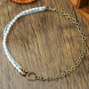 Wholesale Women's Retro Imitation Pearl Glass Alloy Geometric O Chain Necklace With Electroplating