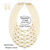 Wholesale Women's Retro Imitation Pearl Multilayered Necklaces With Snake Bone Chain And Baking Paint Design