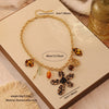 Wholesale Women's Retro Leopard Print Flower Titanium Steel Real Gold Plated Necklace In Maillard Style