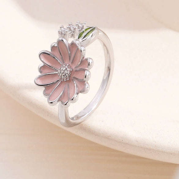 Wholesale Women's Retro Light Luxury Geometric Copper Pearl Butterfly Ring Inlaid With Zircon And Electroplated