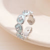 Wholesale Women's Retro Light Luxury Geometric Copper Pearl Butterfly Ring Inlaid With Zircon And Electroplated