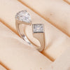 Wholesale Women's Retro Light Luxury Geometric Copper Pearl Butterfly Ring Inlaid With Zircon And Electroplated