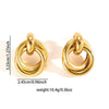Wholesale Women's Retro Light Luxury Geometric Titanium Steel Hoop Earrings With Electroplating