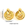 Wholesale Women's Retro Light Luxury Geometric Titanium Steel Hoop Earrings With Electroplating