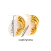 Wholesale Women's Retro Light Luxury Geometric Titanium Steel Hoop Earrings With Electroplating
