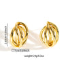 Wholesale Women's Retro Light Luxury Geometric Titanium Steel Hoop Earrings With Electroplating
