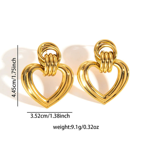 Wholesale Women's Retro Light Luxury Geometric Titanium Steel Hoop Earrings With Electroplating