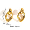 Wholesale Women's Retro Light Luxury Geometric Titanium Steel Hoop Earrings With Electroplating