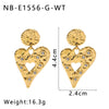 Wholesale Women's Retro Light Luxury Ins Style Titanium Steel And 18K Gold Geometric Hollow Earrings With Vacuum Plating In Furnace And Electroplating
