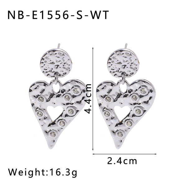 Wholesale Women's Retro Light Luxury Ins Style Titanium Steel And 18K Gold Geometric Hollow Earrings With Vacuum Plating In Furnace And Electroplating