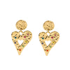 Wholesale Women's Retro Light Luxury Ins Style Titanium Steel And 18K Gold Geometric Hollow Earrings With Vacuum Plating In Furnace And Electroplating