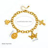 Wholesale Women's Retro Light Luxury Oval Cross Angel Pendant Stainless Steel Goldplated Bracelet