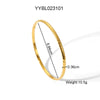 Wholesale Women's Retro Light Luxury Simple Pattern Stainless Steel Bracelet With Pvd Furnace Vacuum Real Gold Plating
