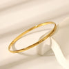 Wholesale Women's Retro Light Luxury Simple Pattern Stainless Steel Bracelet With Pvd Furnace Vacuum Real Gold Plating