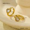 Wholesale Women's Retro Light Luxury Stainless Steel And 18K Inlaid Love Zircon Earrings With Electroplating