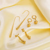 Wholesale Women's Retro Long Drop Earrings Stainless Steel 18K Gold Plated Geometric Style Vacuum Plated In Furnace
