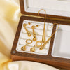 Wholesale Women's Retro Long Drop Earrings Stainless Steel 18K Gold Plated Geometric Style Vacuum Plated In Furnace