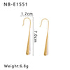 Wholesale Women's Retro Long Drop Earrings Stainless Steel 18K Gold Plated Geometric Style Vacuum Plated In Furnace