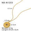 Wholesale Women's Retro Love Geometric Pendant Necklace Stainless Steel And Titanium Steel With 18K Vacuum Plating In Furnace And Inlaid Zircon