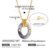 Wholesale Women's Retro Maillard Style Geometric Resin Pendant Stainless Steel O Word Chain Necklace With Electroplating