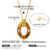 Wholesale Women's Retro Maillard Style Geometric Resin Pendant Stainless Steel O Word Chain Necklace With Electroplating