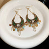Wholesale Women's Retro Metal Geometric Tassel Earrings With Electroplating Design