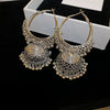 Wholesale Women's Retro Metal Geometric Tassel Earrings With Electroplating Design