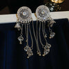 Wholesale Women's Retro Metal Geometric Tassel Earrings With Electroplating Design