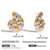 Wholesale Women's Retro Minimalist Stainless Steel Geometric Conch Earrings With Gold And Silver Colorblocking