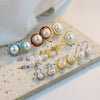 Wholesale Women's Retro Natural Freshwater Pearl Sterling Silver Round Earrings