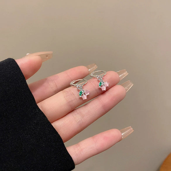 Wholesale Women's Retro Natural Style Alloy 925 Silver Electroplated Zircon Pearl Earrings With Flower And Geometric Patterns