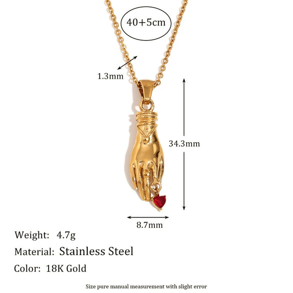 Wholesale Women's Retro Niche Design Pendant Necklace Stainless Steel Plated 18K Gold With Geometric Pattern And Electroplating Technique