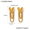 Wholesale Women's Retro Niche 316L Stainless Steel Heartshaped Hammered Tassel Chain Earrings With Geometric Pattern And Electroplating