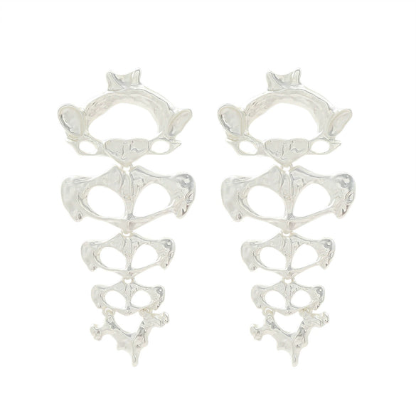 Wholesale Women's Retro Niche Trendy Exaggerated Skeletonshaped Geometric Zinc Alloy Earrings