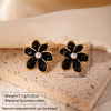 Wholesale Women's Retro Oil Drop Flower Stainless Steel Earrings