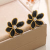Wholesale Women's Retro Oil Drop Flower Stainless Steel Earrings