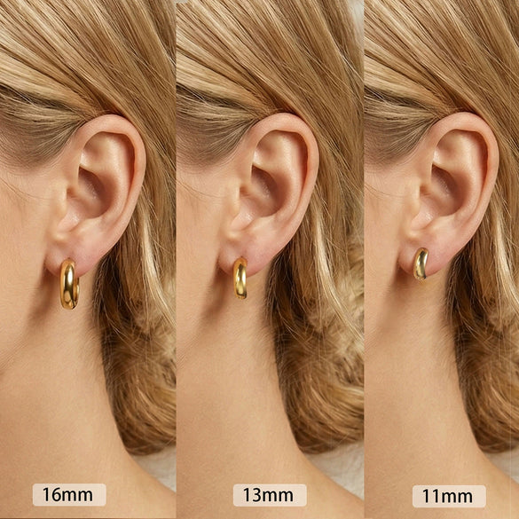 Wholesale Women's Retro Original Design Geometric Ushaped Titanium Steel And Stainless Steel Gold Plated Earrings