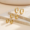 Wholesale Women's Retro Original Design Geometric Ushaped Titanium Steel And Stainless Steel Gold Plated Earrings