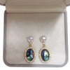 Wholesale Women's Retro Oval Natural Freshwater Pearl Earrings With S925 Sterling Silver Needle
