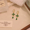 Wholesale Women's Retro Palace Style Copper Flower Shape Water Drop Earrings