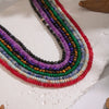 Wholesale Women's Retro Palace Style Geometric 18K Real Gold Plated Natural Stone Beaded Handmade Necklace