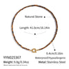 Wholesale Women's Retro Palace Style Geometric 18K Real Gold Plated Natural Stone Beaded Handmade Necklace