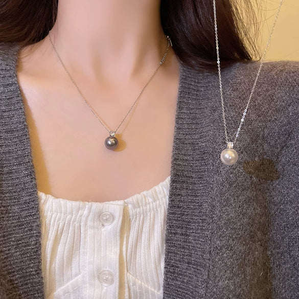 Wholesale Women's Retro Pearl Clavicle Chain Necklace Copper Geometric Heart Bow Electroplated