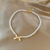 Wholesale Women's Retro Pearl Clavicle Chain Necklace Copper Geometric Heart Bow Electroplated