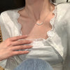 Wholesale Women's Retro Pearl Clavicle Chain Necklace Copper Geometric Heart Bow Electroplated