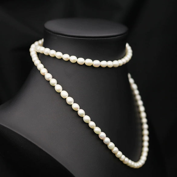 Wholesale Women's Retro Pearl Jewelry Ball Chain Necklace With Drop Shape Design And Electroplating Treatment